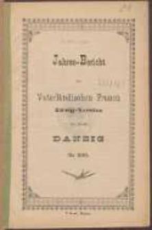 Jahres-Bericht des Vaterländischen Frauen Zweig-Vereins der Stadt Danzig für 1895