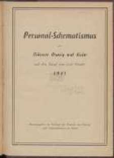 Personal-Schematismus der Diözesen Danzig und Kulm nach dem Stande vom Ende Oktober 1941