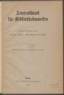 Zentralblatt f&uuml;r Bibliothekswesen Die Anfange der Danziger Stadtbibliothek