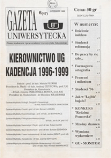 Gazeta Uniwersytecka, 1996, nr 6 (47)