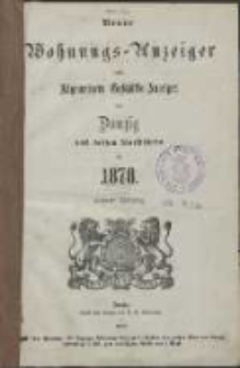 Neuer Wohnungs-Anzeiger nebst Allgem[eine] Geschäfts-Anzeiger von Danzig und den Vorstädten für [...] 1878