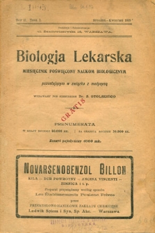 Biologja Lekarska 1923, nr 1-2,4