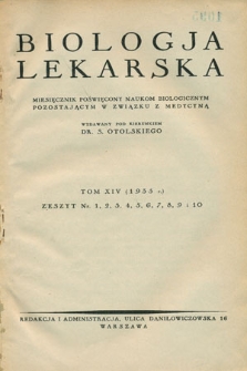 Biologja Lekarska 1935, nr 1-10