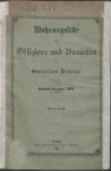 Wohnungsliste der Offiziere und Beamten der Garnison Danzig 1889