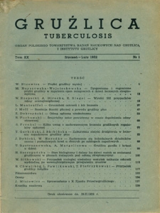 Gruźlica : organ Związku Przeciwgruźliczego, 1952, R. 20, z. 1-6