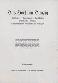 Die bauliche Entwicklung der Dorfkirche von der Ordenszeit bis zur Gegenwart im Gebiet des ehemaligen Freistaates Danzig unter besonderer Verücksichtigung der Kirchen der Danziger Höhe und Niederung