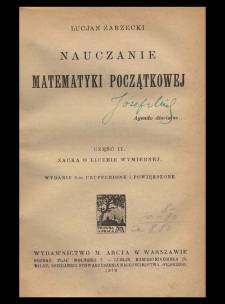 Nauczanie matematyki początkowej. Cz. 2, Nauka o liczbie wymiernej
