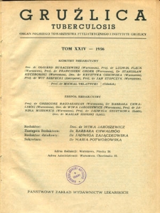 Gruźlica : organ Związku Przeciwgruźliczego, 1956, R. 26, z. 1-12