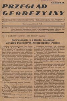 Przegląd Geodezyjny : czasopismo poświęcone miernictwu i zagadnieniom z nim związanym 1945 R. 1 nr 4
