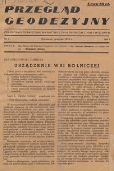 Przegląd Geodezyjny : czasopismo poświęcone miernictwu i zagadnieniom z nim związanym 1945 R. 1 nr 5