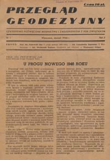 Przegląd Geodezyjny : czasopismo poświęcone miernictwu i zagadnieniom z nim związanym 1946 R. 2 nr 1
