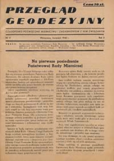 Przegląd Geodezyjny : czasopismo poświęcone miernictwu i zagadnieniom z nim związanym 1946 R. 2 nr 4