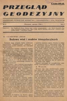 Przegląd Geodezyjny : czasopismo poświęcone miernictwu i zagadnieniom z nim związanym 1946 R. 2 nr 6