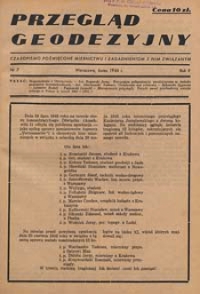 Przegląd Geodezyjny : czasopismo poświęcone miernictwu i zagadnieniom z nim związanym 1946 R. 2 nr 7