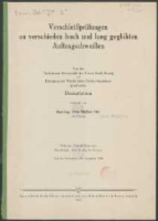 Verschleißprüfungen an verschieden hoch und lang geglühten Auftragschweißen /
