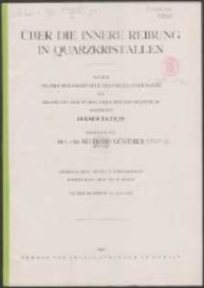 Über die innere Reibung in Quarzkristallen