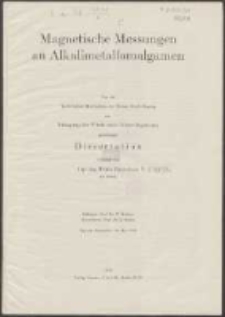 Magnetische Messungen an Alkalimetallamalgamen