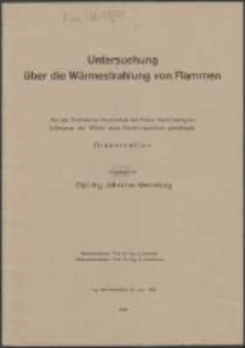 Untersuchung über die Wärmestrahlung von Flammen