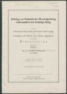 Beiträge zur Kenntnis der Mineralgerbung insbesondere der Kobaltgerbung