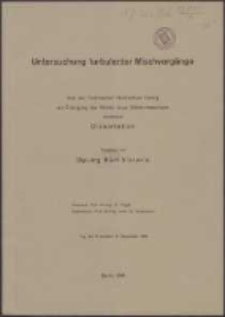 Untersuchung turbulenter Mischvorgänge