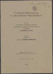 Flüssigkeitsbewegung in umlaufenden Radialrädern