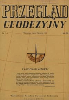 Przegląd Geodezyjny : czasopismo poświęcone miernictwu i zagadnieniom z nim związanym 1951 R. 7 nr 7-8