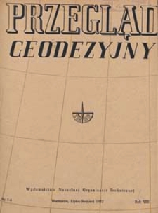 Przegląd Geodezyjny : czasopismo poświęcone miernictwu i zagadnieniom z nim związanym 1952 R. 8 nr 7-8