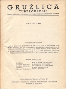 Gruźlica : organ Związku Przeciwgruźliczego 1959, R. 27, nr 1-12