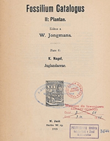 Fossilium Catalogus. II, Plantae. Pars 6: K. Nagel, Juglandaceae