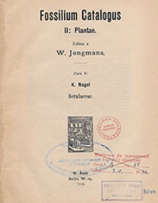 Fossilium Catalogus. II, Plantae. Pars 8: K. Nagel, Betulaceae