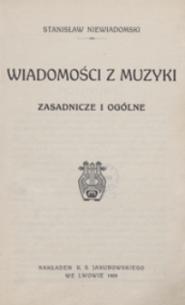 Wiadomości z muzyki zasadnicze i ogólne