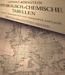 Landolt-Börnstein physikalisch-chemische Tabellen : Ergänzungsband. Bd. 2. T. 1