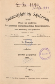 Landwirtschaftliche Schulzeitung : Organ zur Förderung des Gesammten Landwirtschaftlichen, 1894. Jg 3, nr 2