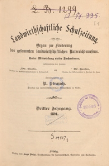 Landwirtschaftliche Schulzeitung : Organ zur Förderung des Gesammten Landwirtschaftlichen Unterrichtswesens, 1894. Jg 3, nr 7