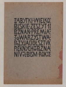 Zabytki Wielkopolskie. Z. 1