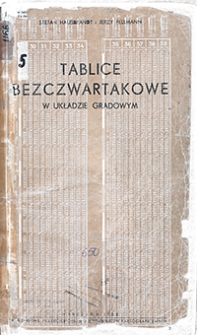 Tablice bezczwartakowe w układzie gradowym