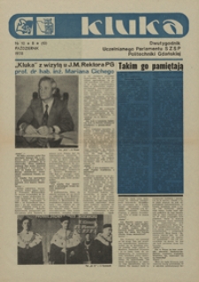 Kluka : dwutygodnik Uczelnianego Parlamentu SZSP Politechniki Gdańskiej, X 1978, nr 10 (10)