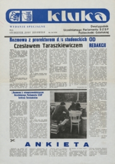 Kluka : dwutygodnik Uczelnianego Parlamentu SZSP Politechniki Gdańskiej, wydanie specjalne dla studentów roku zerowego, 1978, nr 10