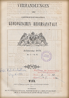 Verhandlungen der Geologischen Bundesanstalt Jg. 1871 Nr 1-18