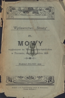 Mowy wygłoszone na Wiecu polsko-katolickim w Poznaniu, dnia 17 grudnia 1906