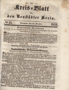 Kreis=Blatt fur den Neustadter Kreis, nr.42,1851