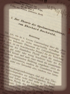 Zur Theorie der Opaleszenzstrahlung