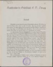 Kunstforschende Gesellschaft E. V. Danzig : Aufruf!