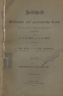 Zeitschrift f&uuml;r Philosophie und philosphische Kritik, 1889 Bd. 95 H. 1