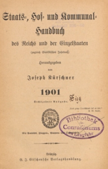 Staats-, Hof- und Kommunalhandbuch des Reichs und der Einzelstaaten : (zugleich statistisches Jahrbuch), 1901 Bd. 16