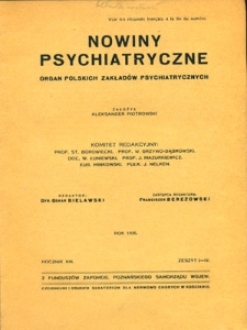 Nowiny Psychjatryczne 1936, R. 13, z. 1-12