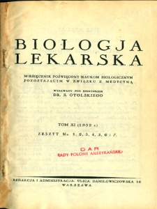 Biologja Lekarska 1932, nr 1-7