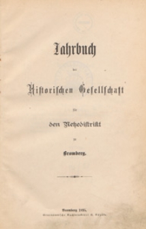 Jahrbuch der Historischen Gesellschaft für den Netzedistrikt zu Bromberg, 1895