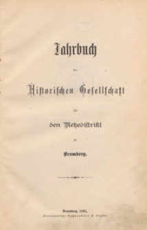 Jahrbuch der Historischen Gesellschaft für den Netzedistrikt zu Bromberg, 1895