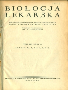 Biologja Lekarska 1934, nr 1-7